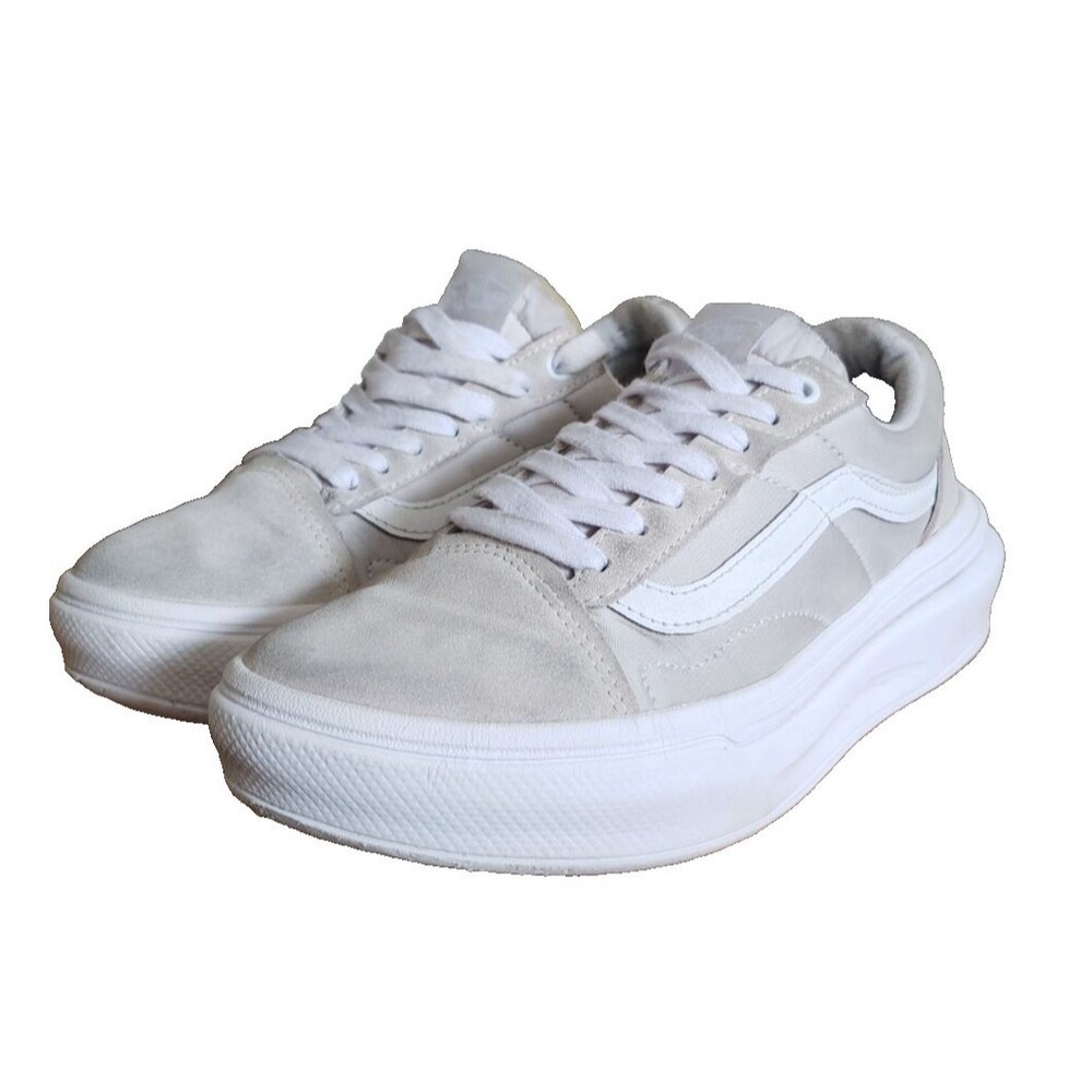 VANS Old Skool Overt‎ CC Skate Platform Shoes ComfyCush, Gray/White Women's Sz 9